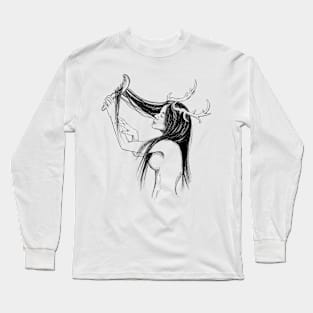 nude girl with horns Long Sleeve T-Shirt